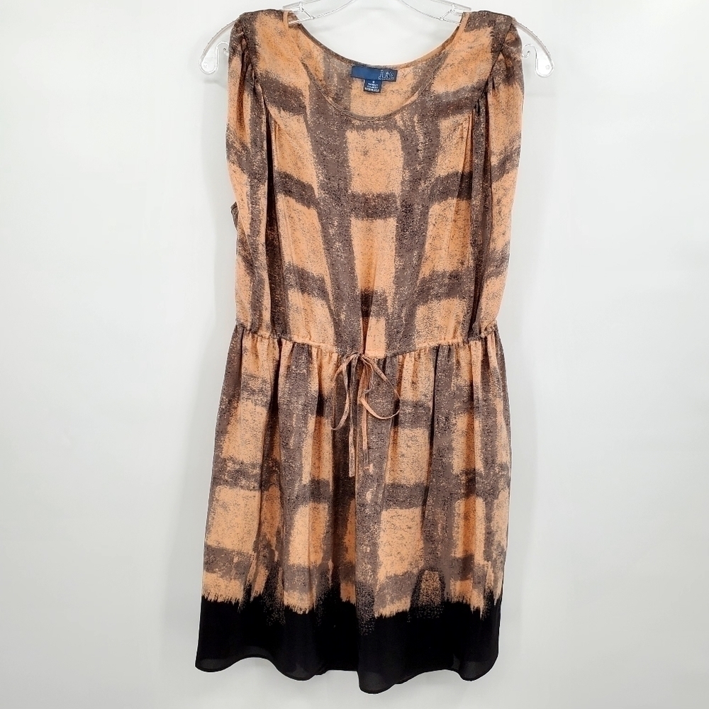 Lil Anthropologie 100% Silk Sleeveless Split Shoulder Casual Dress